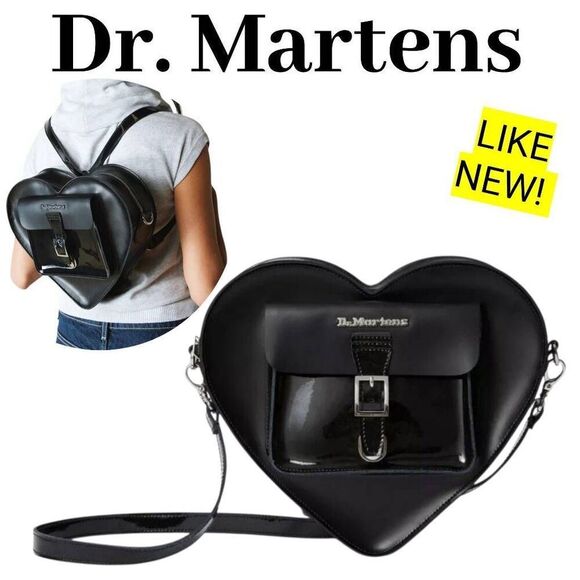 Dr. Martens Handbags - Dr. Martens Black Leather Heart Shaped Convertible Bag Backpack EXCELLENT!